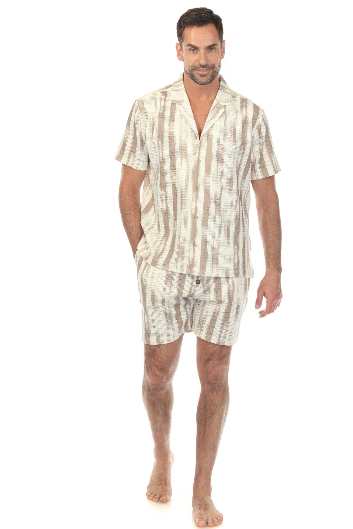 Button-Down Knit Cabana Set