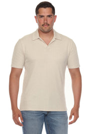 Mojito Mens Premium Stylish Polo Shirt with Modern Textured Cable Knit Pattern