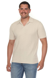 Mojito Mens Premium Stylish Polo Shirt with Modern Textured Cable Knit Pattern
