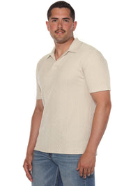 Mojito Mens Premium Stylish Polo Shirt with Modern Textured Cable Knit Pattern