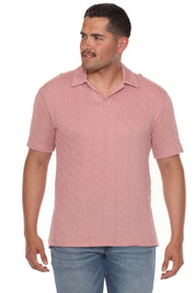 Mojito Mens Premium Stylish Polo Shirt with Modern Textured Cable Knit Pattern