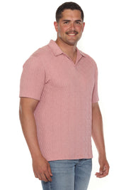 Mojito Mens Premium Stylish Polo Shirt with Modern Textured Cable Knit Pattern