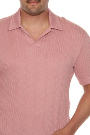 Mojito Mens Premium Stylish Polo Shirt with Modern Textured Cable Knit Pattern