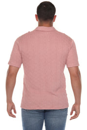Mojito Mens Premium Stylish Polo Shirt with Modern Textured Cable Knit Pattern
