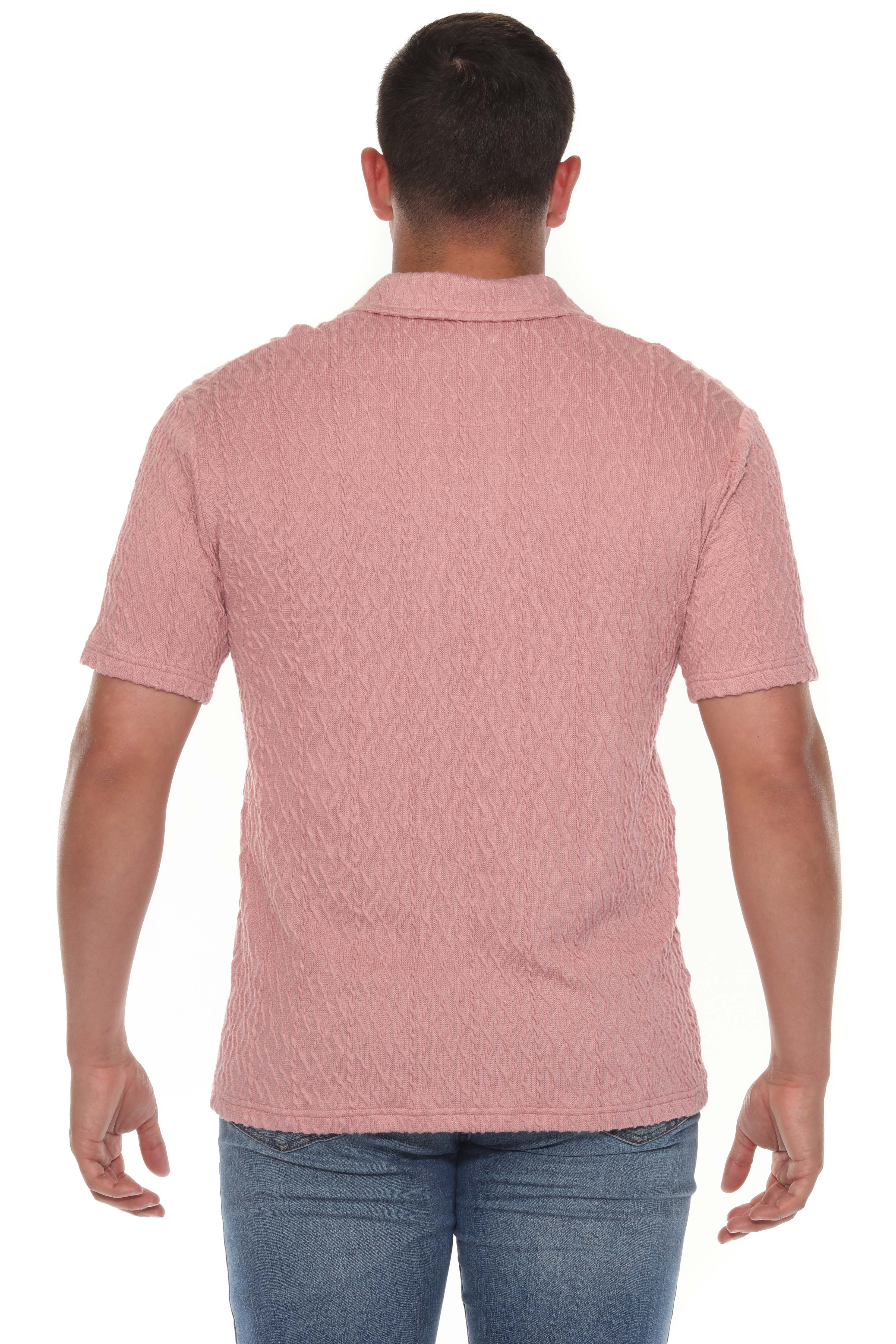 Mojito Mens Premium Stylish Polo Shirt with Modern Textured Cable Knit Pattern
