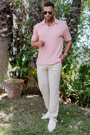 Mojito Mens Premium Stylish Polo Shirt with Modern Textured Cable Knit Pattern