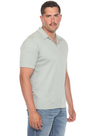 Mojito Mens Premium Stylish Polo Shirt with Modern Textured Cable Knit Pattern