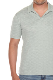 Mojito Mens Premium Stylish Polo Shirt with Modern Textured Cable Knit Pattern