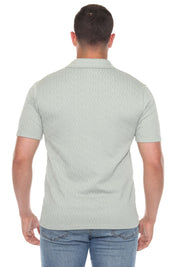 Mojito Mens Premium Stylish Polo Shirt with Modern Textured Cable Knit Pattern