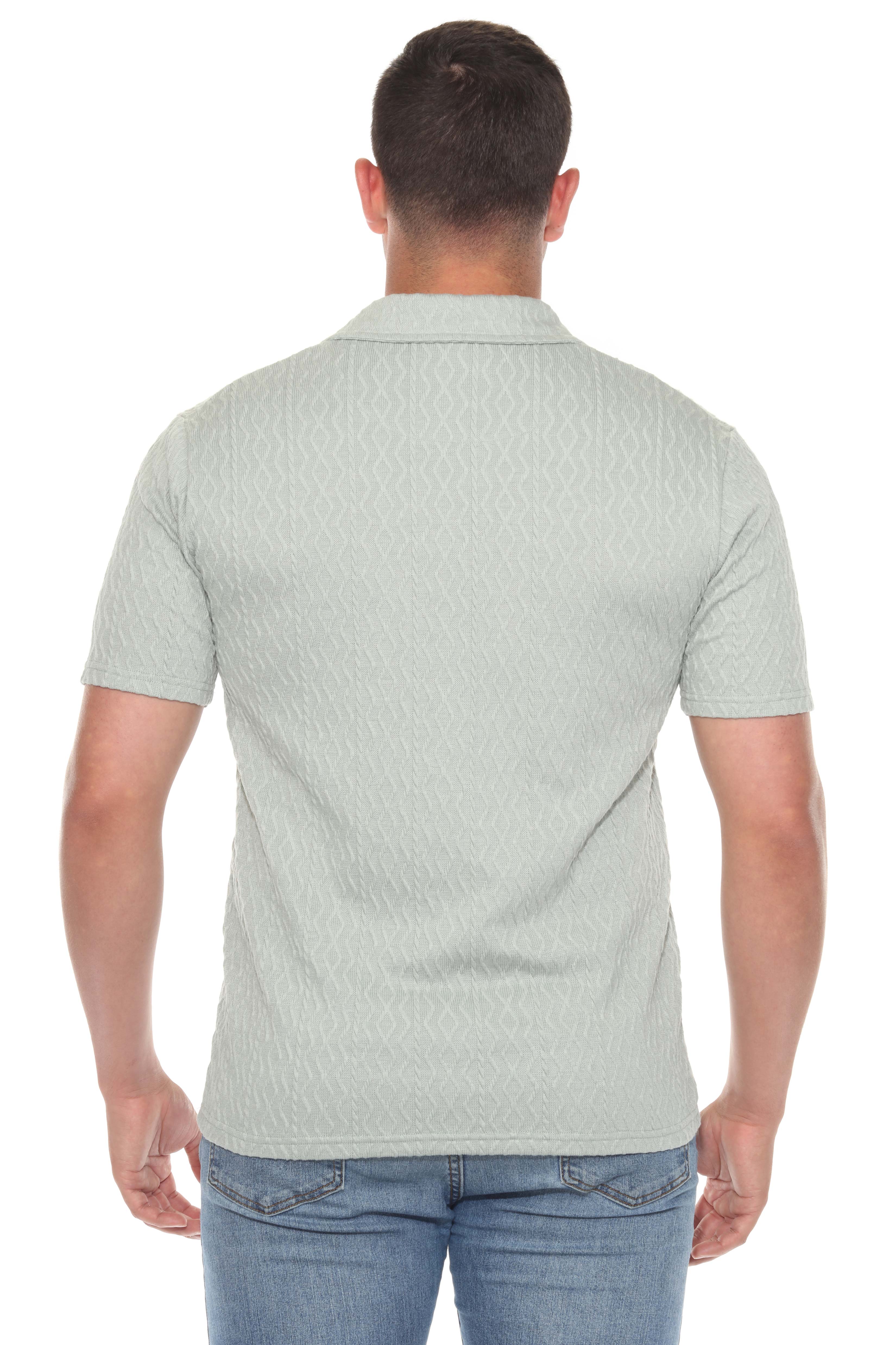 Mojito Mens Premium Stylish Polo Shirt with Modern Textured Cable Knit Pattern