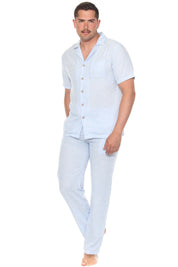 Men's Beach Resort Wear Camp Collar Shirt and Pant Lounge Set