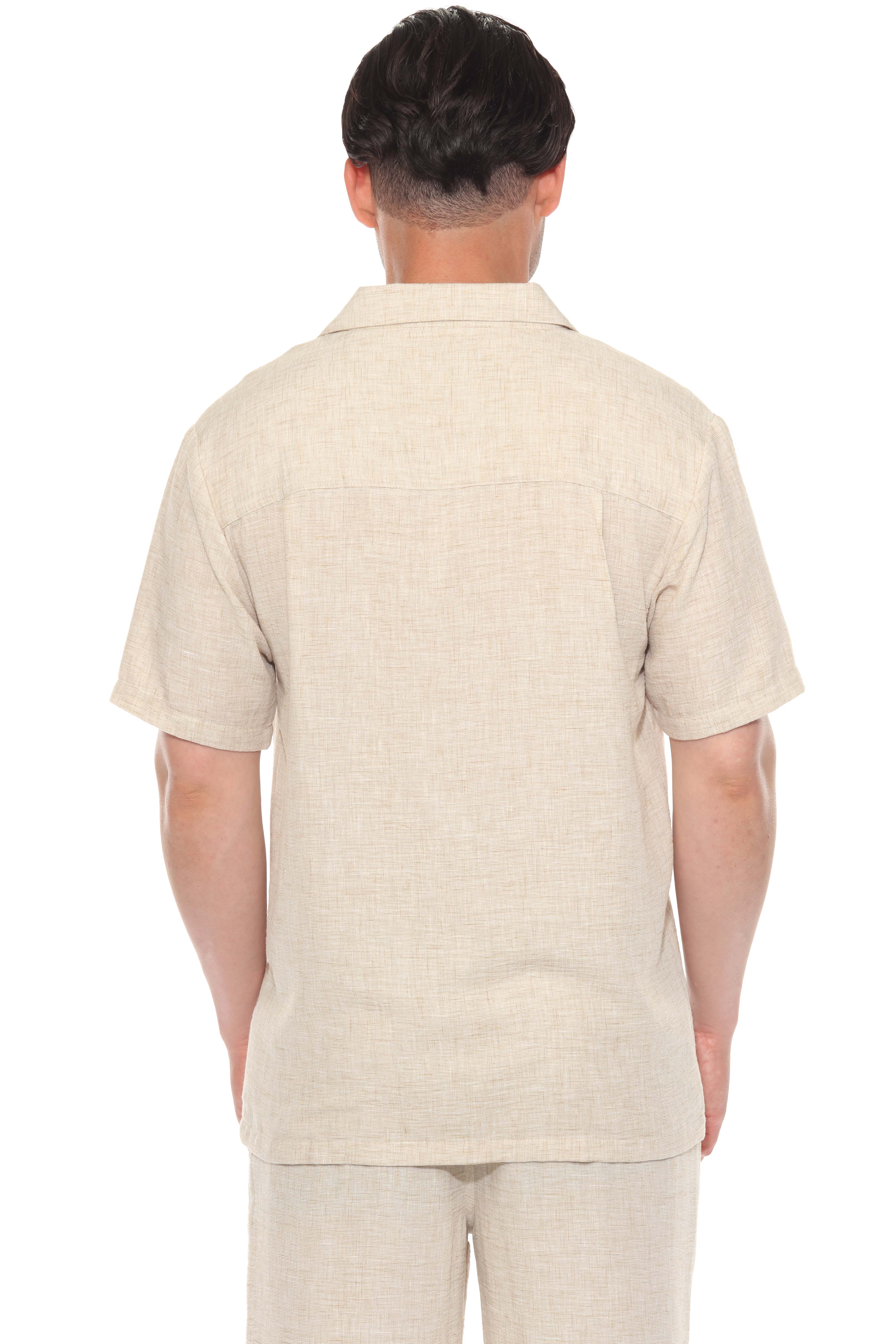 Men's Beach Resort Wear Camp Collar Shirt and Pant Lounge Set