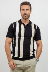 Polo informal con estampado de rayas texturizadas y elegante