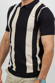 Polo informal con estampado de rayas texturizadas y elegante