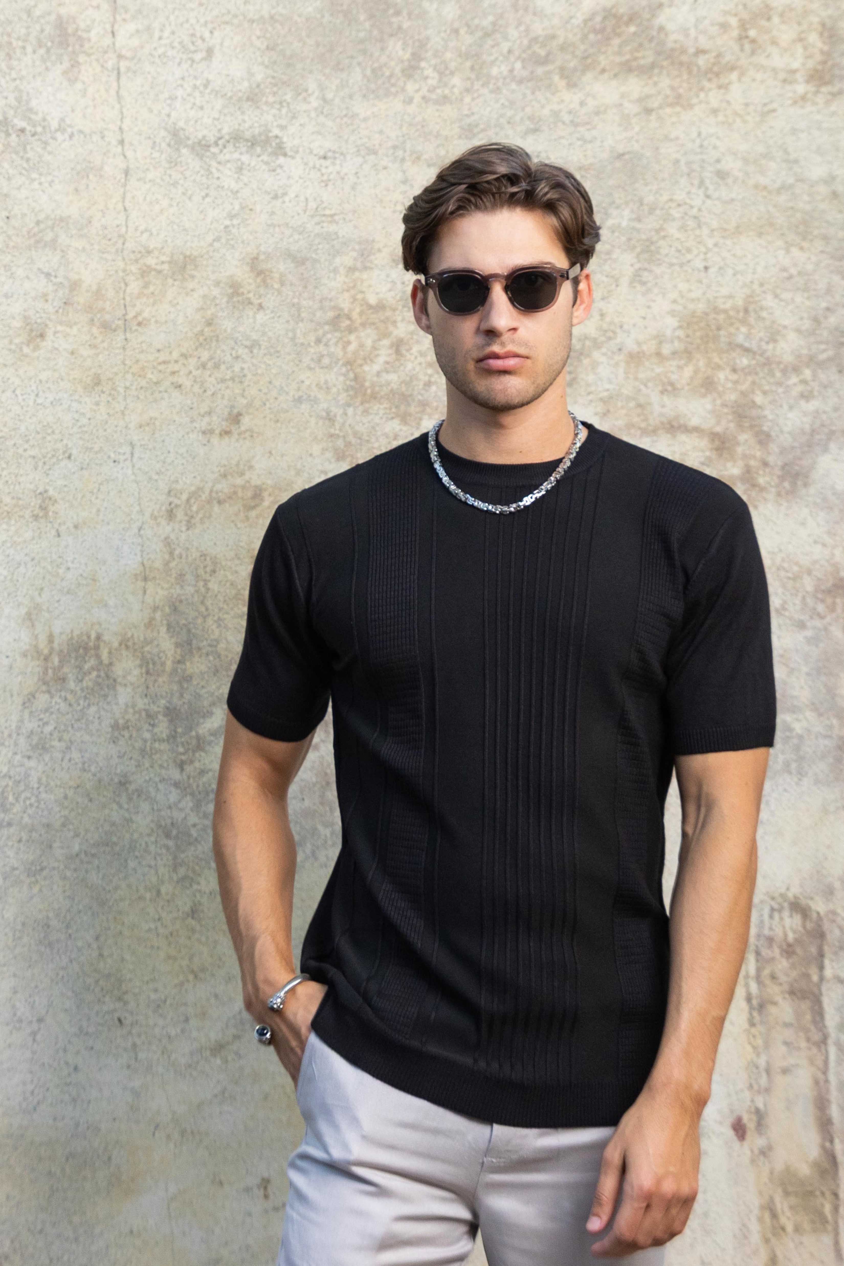 Men's Stylish Premium Knit Textured T-Shirt