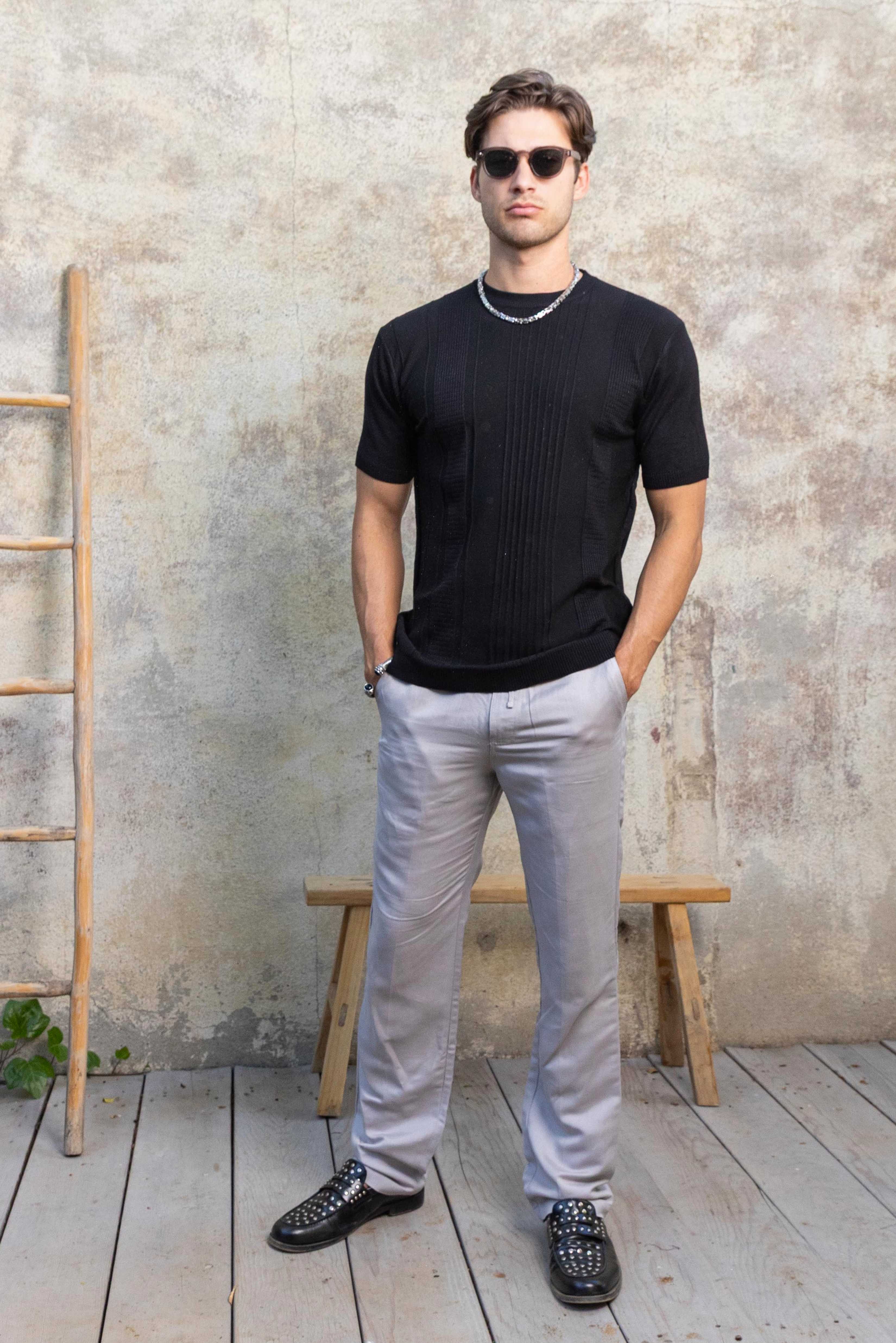 Men's Stylish Premium Knit Textured T-Shirt