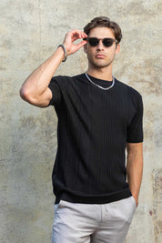 Men's Stylish Premium Knit Textured T-Shirt