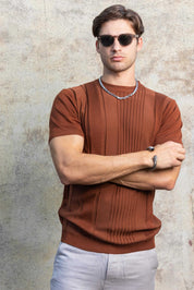 Men's Stylish Premium Knit Textured T-Shirt
