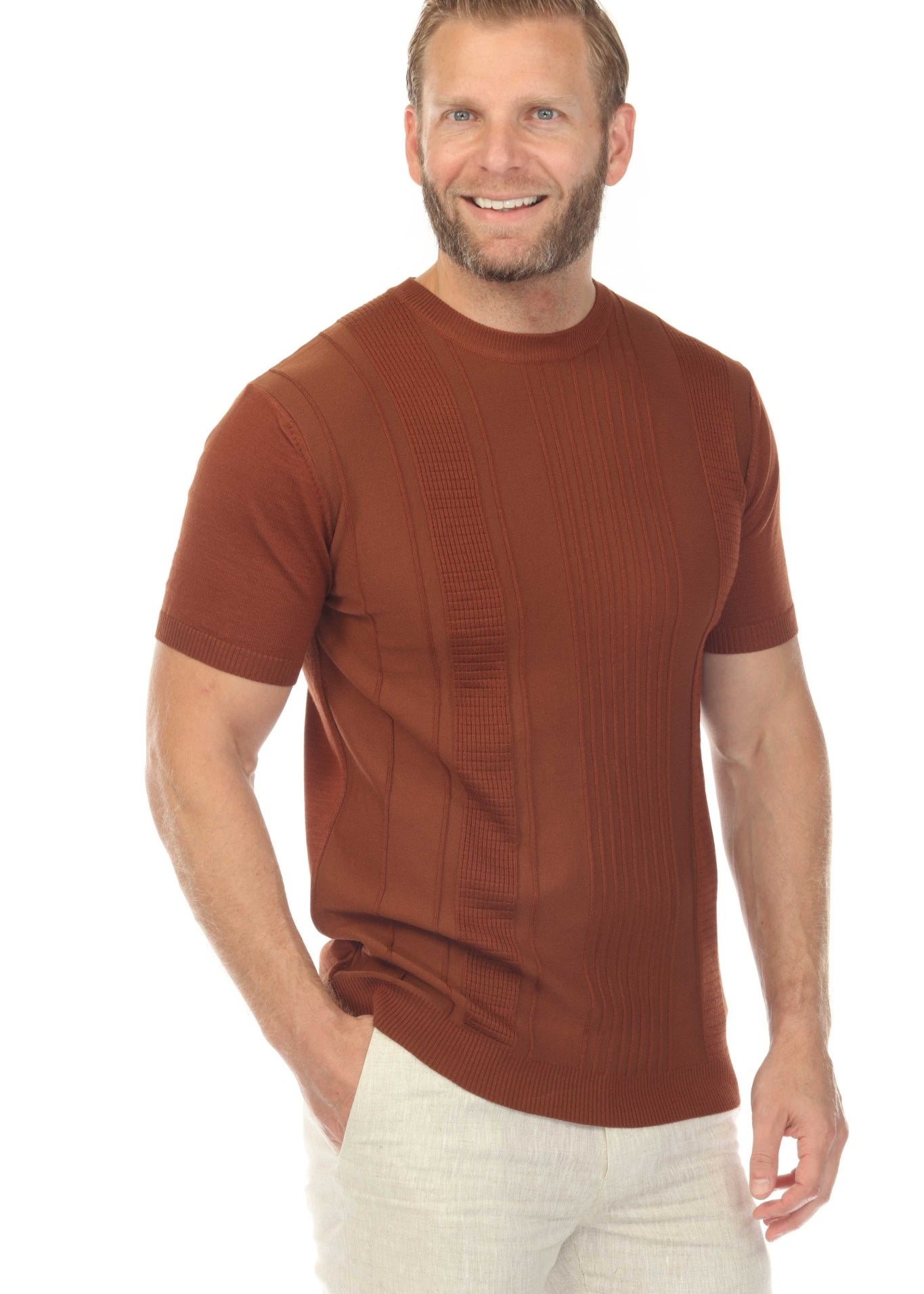 Men's Stylish Premium Knit Textured T-Shirt