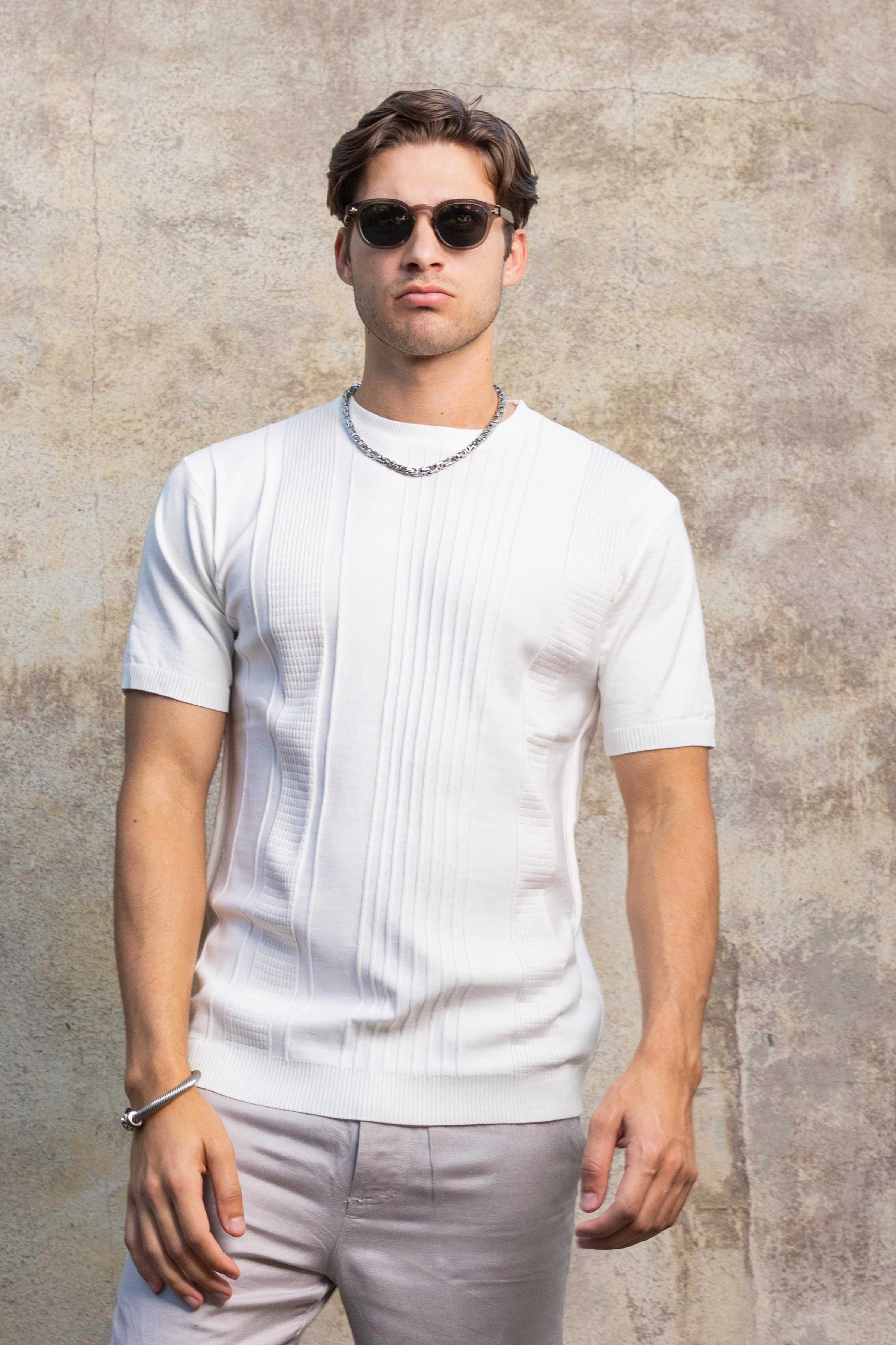 Men's Stylish Premium Knit Textured T-Shirt
