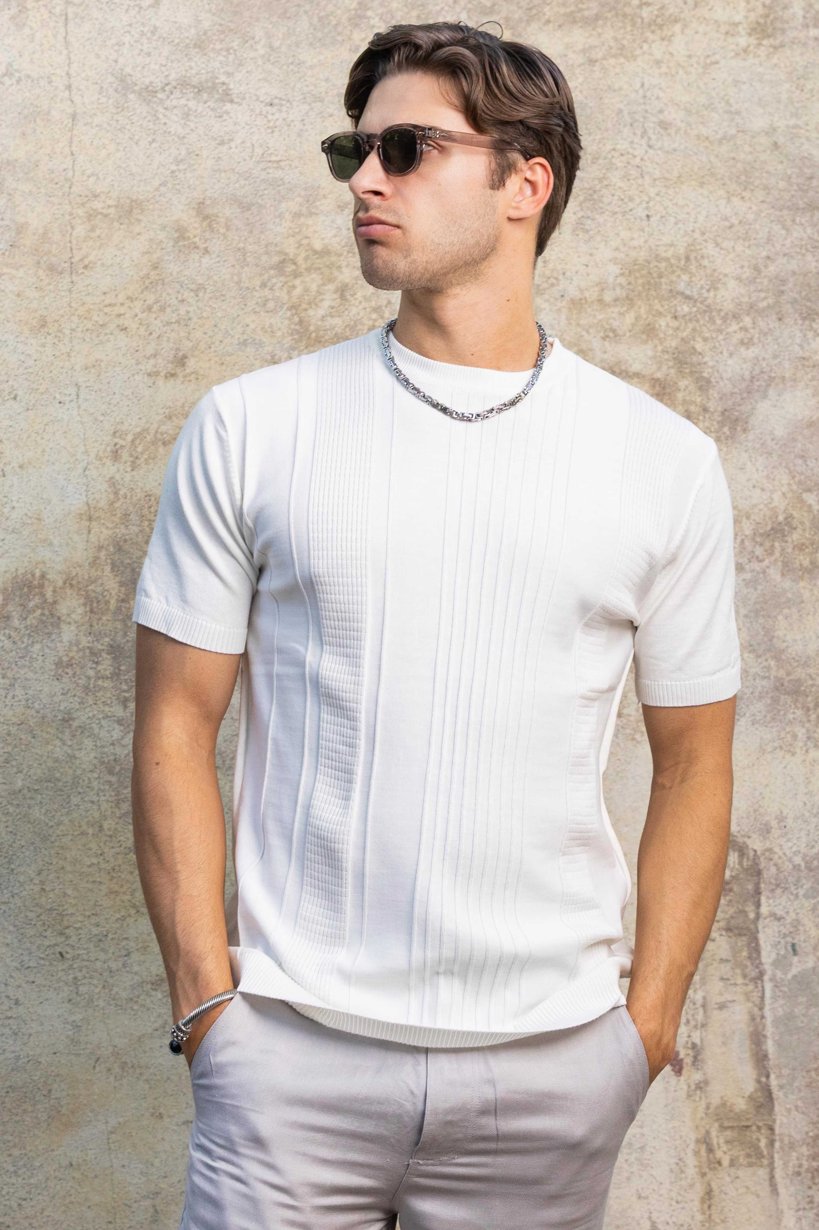 Men's Stylish Premium Knit Textured T-Shirt