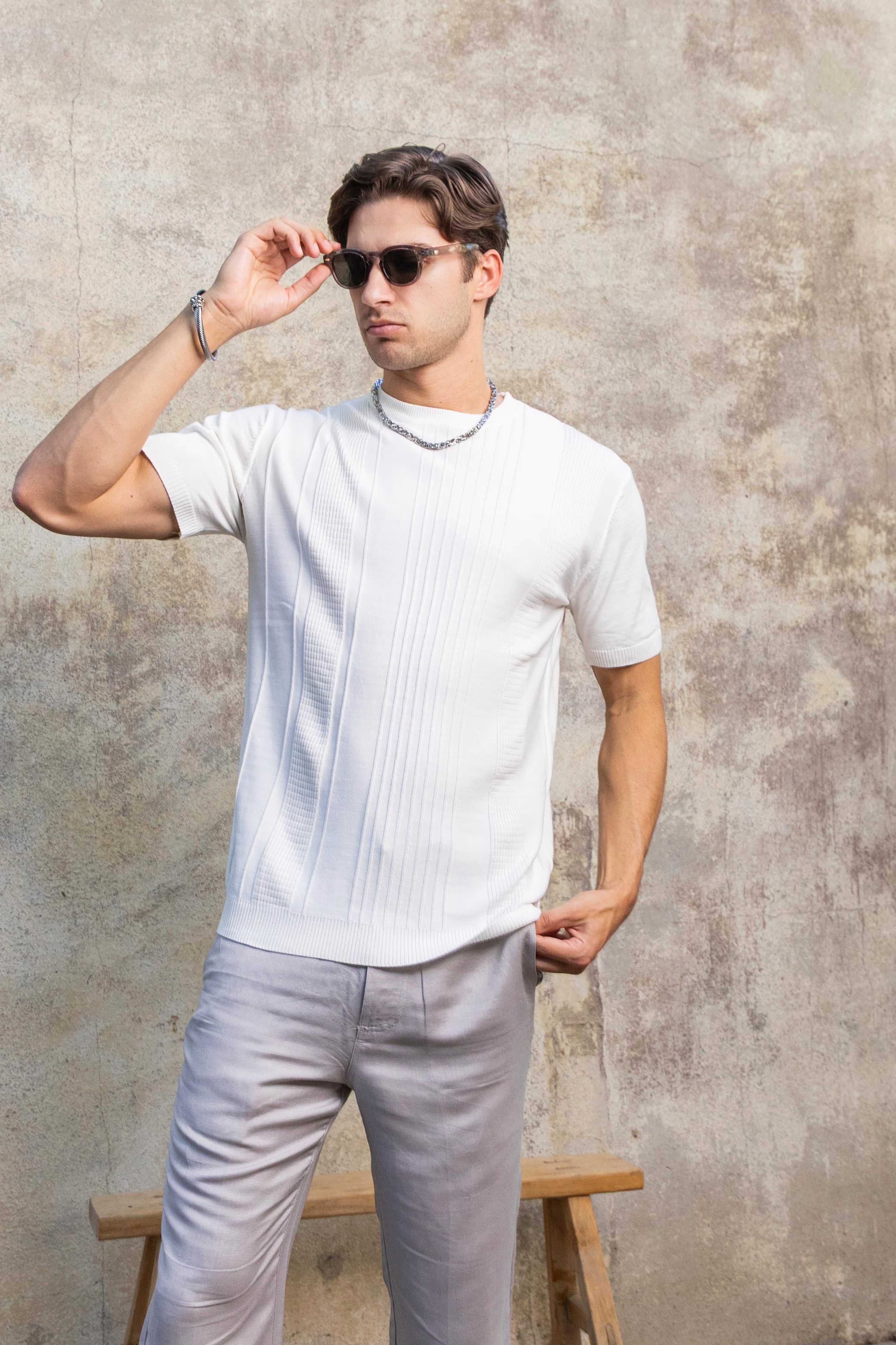 Men's Stylish Premium Knit Textured T-Shirt
