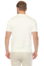 Men's Stylish Premium Knit Textured Polo Shirt with Stripe Accents