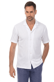 Men's Textured Button Down Knit Shirt