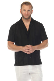 Men's Textured Button Down Knit Shirt