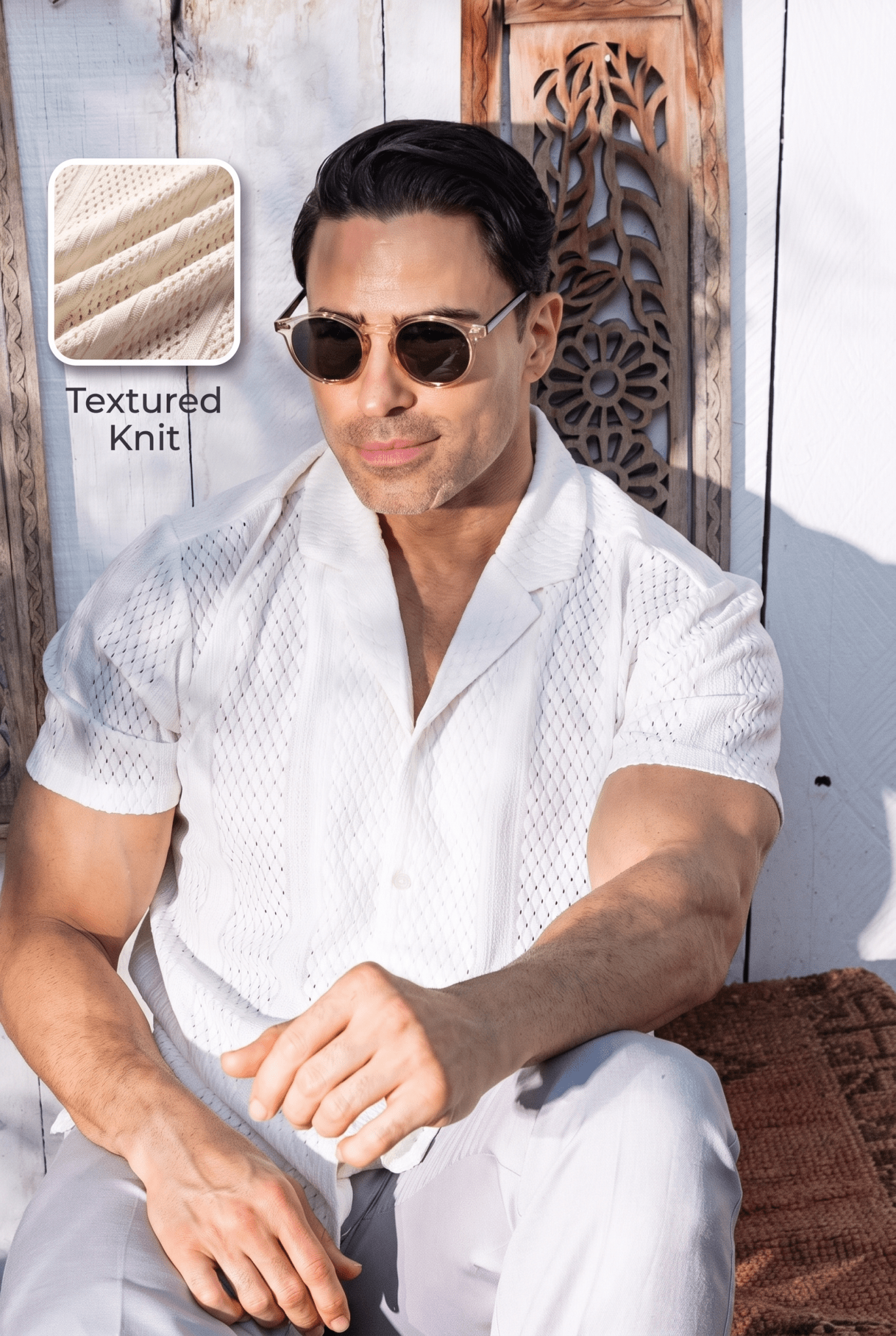 Camisa de Punto Texturizado con Botones
