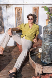 Men's Textured Button Down Knit Shirt