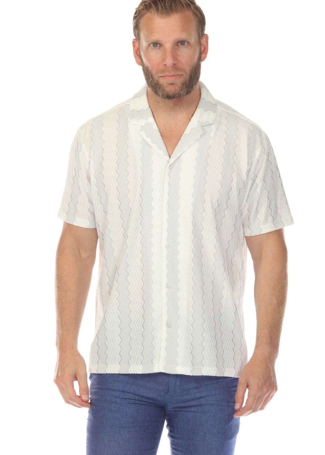 Men's Riviera Textured Button Down Knit Shirt