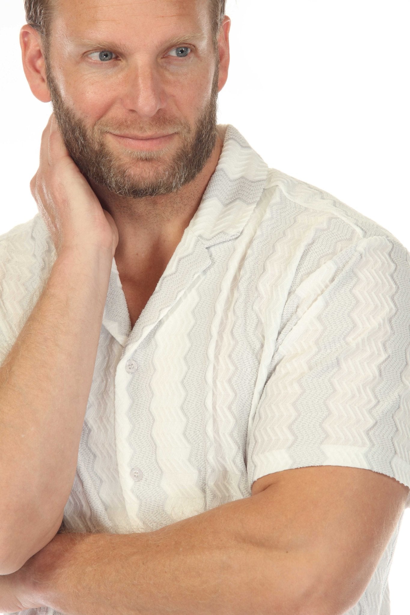 Men's Riviera Textured Button Down Knit Shirt