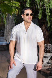 Men's Riviera Textured Button Down Knit Shirt