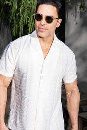 Men's Riviera Textured Button Down Knit Shirt