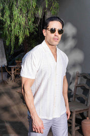 Men's Riviera Textured Button Down Knit Shirt