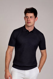 Pebble Knit Polo Short Sleeve