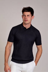 Pebble Knit Polo Short Sleeve