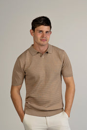 Fine Grid Knit Polo Short Sleeve