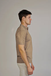 Fine Grid Knit Polo Short Sleeve