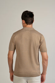 Fine Grid Knit Polo Short Sleeve
