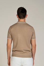 Checkerboard Knit Polo Short Sleeve