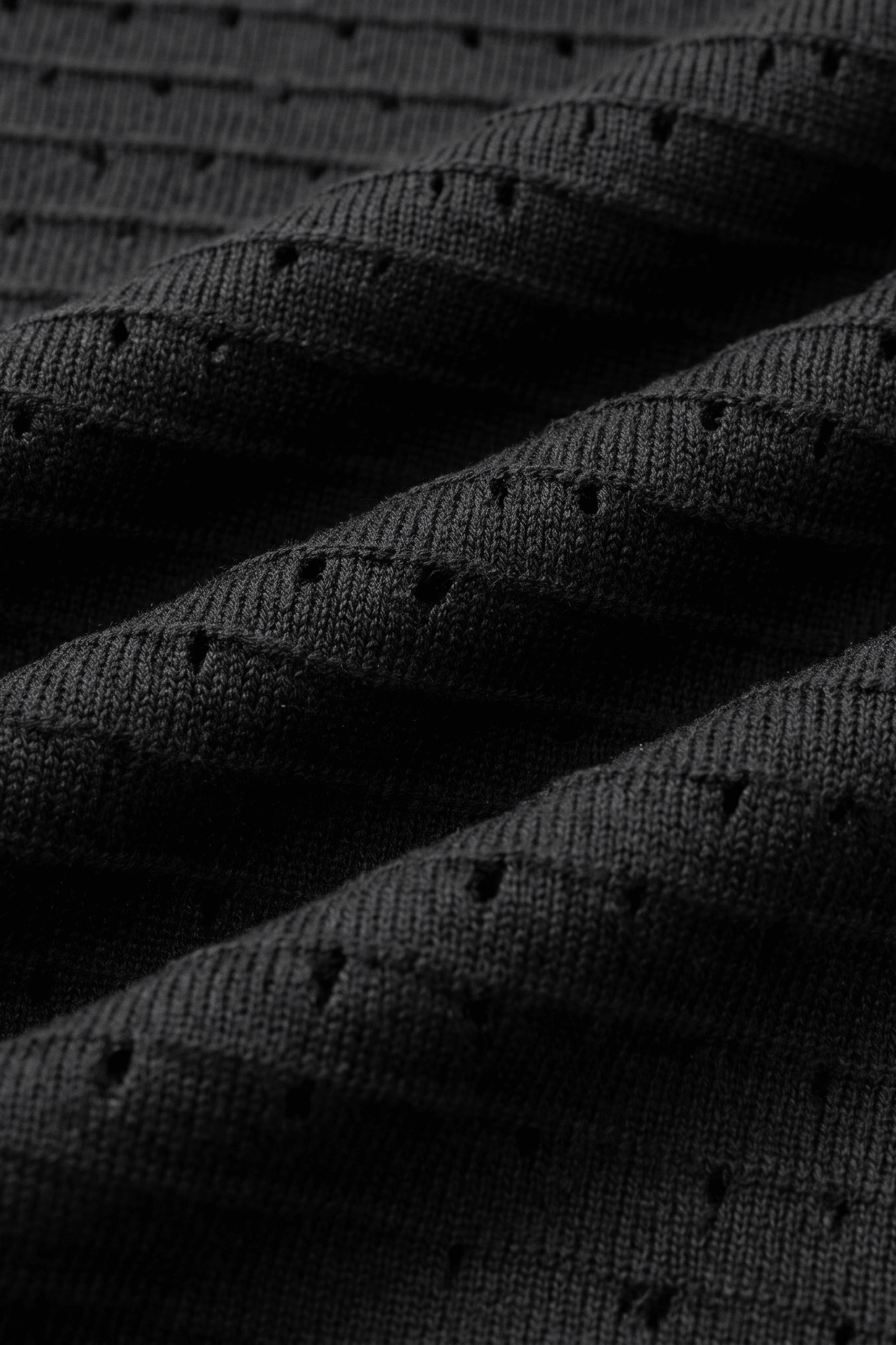 Pointelle Knit Polo Short Sleeve