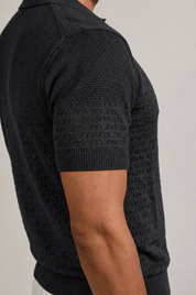 Pointelle Knit Polo Short Sleeve