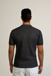 Pointelle Knit Polo Short Sleeve