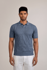 Pointelle Knit Polo Short Sleeve