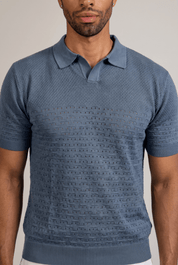 Pointelle Knit Polo Short Sleeve