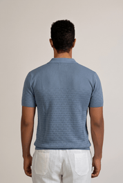 Pointelle Knit Polo Short Sleeve