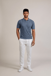 Pointelle Knit Polo Short Sleeve