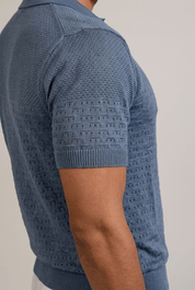 Pointelle Knit Polo Short Sleeve